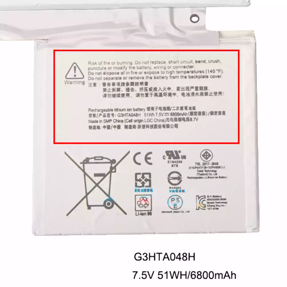 Original new laptop battery for G3HTA048H Microsoft Surface Book 2