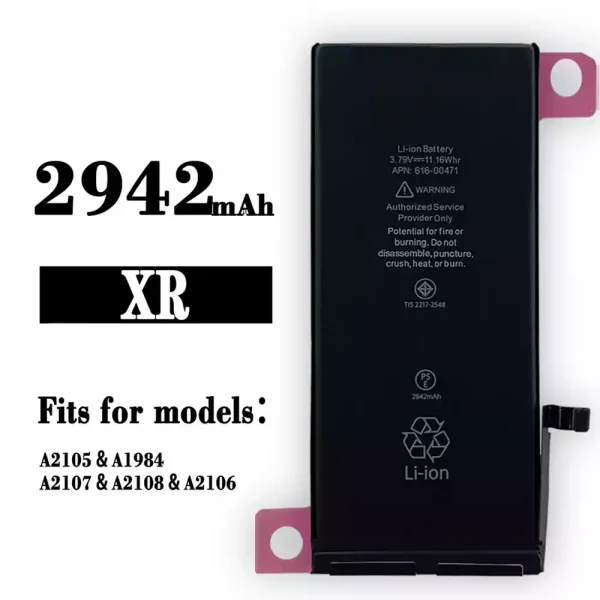 Original new battery 616-00471 for iPhone XR /A2105/A1984/A2107/A2108/A2106