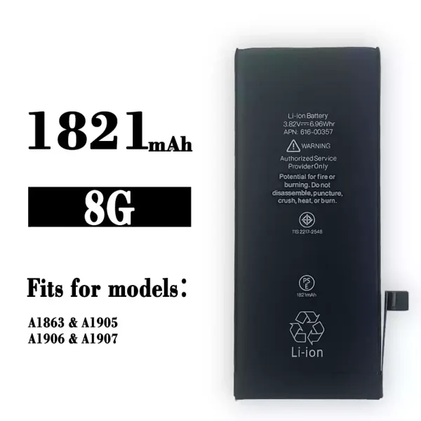 Original new battery 616-00357 for iPhone 8G/A1863/A1905/A1906/A1907