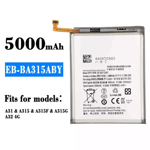 Original new battery EB-BA315ABY for Samsung A31/A315/A315F/A315G/A32 4G