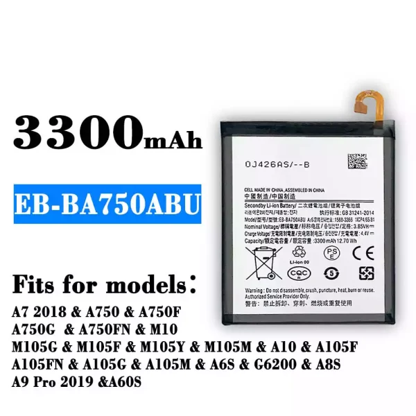 Original new battery EB-BA750ABU for Samsung A7 2018/A8S/A9 Pro 2019/A60S