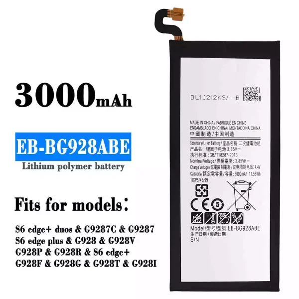Original new battery EB-BG928ABE for Samsung S6 edge+ duos/S6 edge plus/S6 edge+
