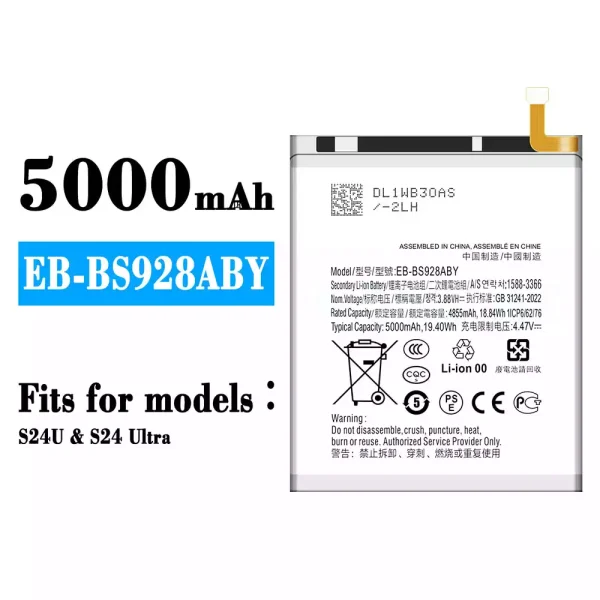 Original new battery EB-BS928ABY for Samsung S24U/S24 Ultra
