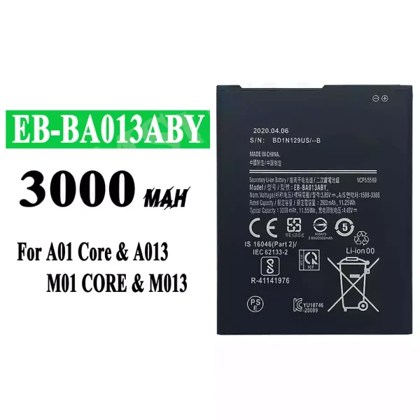 Original new battery EB-BA013ABY for Samsung A01 Core/A013/M01 Core/M013