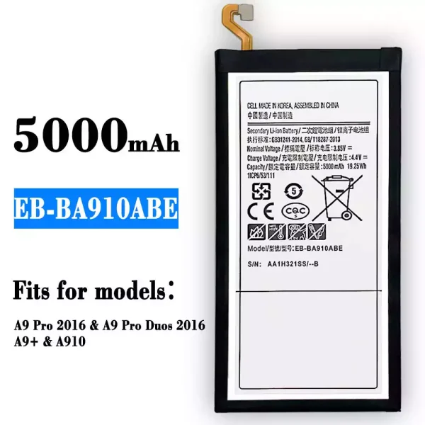 Original new battery EB-BA910ABE for Samsung A9 Pro 2016/A9 Pro Duos 2016/A9+