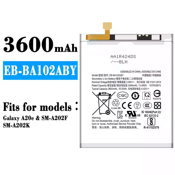 Original new battery EB-BA102ABY for Samsung Galaxy A20e