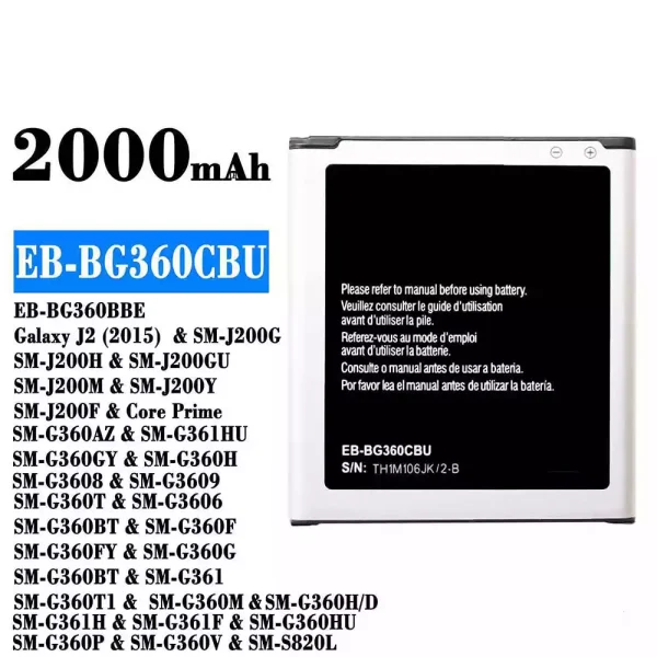 Original new battery EB-BG360CBU for Samsung Galaxy J2 (2015)