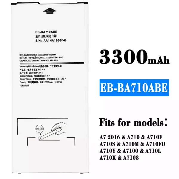 Original new battery EB-BA710ABE for Samsung A7 2016
