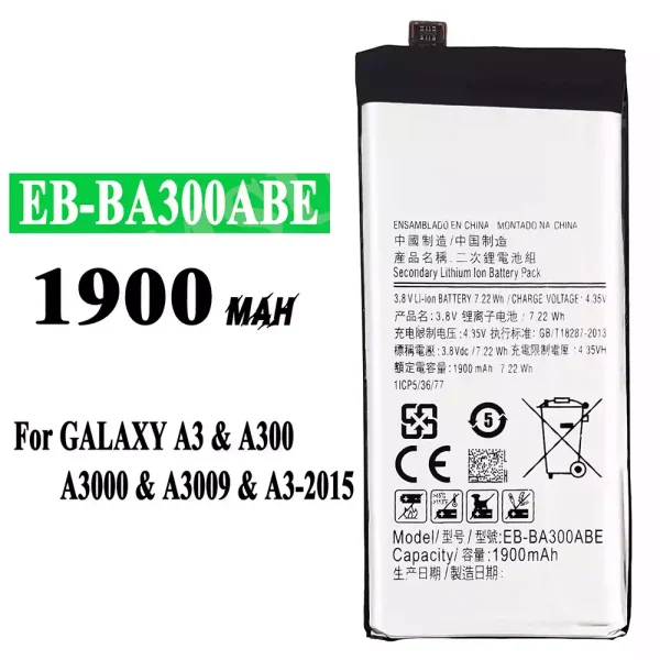 Original new battery EB-BA300ABE for Samsung A3 2015