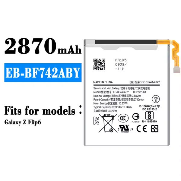 Original new battery EB-BF742ABY for Samsung Galaxy Z Flip 6