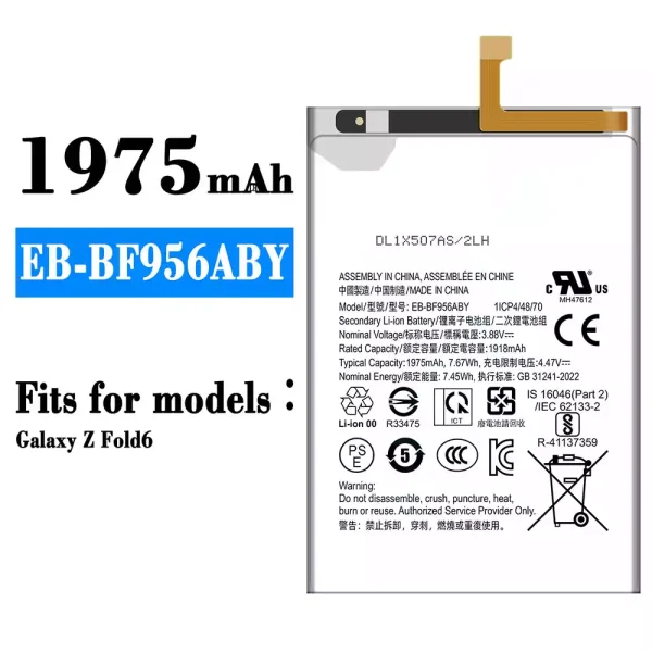 Original new battery EB-BF956ABY for Samsung Galaxy Z Fold 6