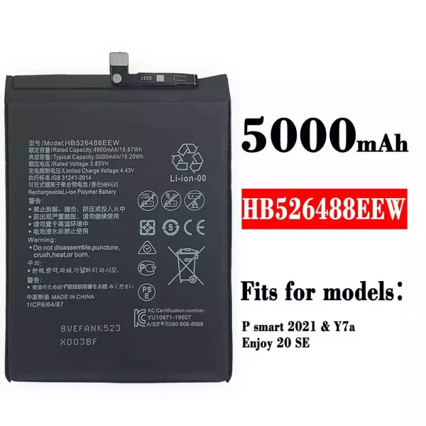Original new battery HB526488EEW for HUAWEI P smart 2021 / Enjoy 20 SE