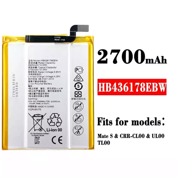 Original new battery HB436178EBW for HUAWEI Mate S