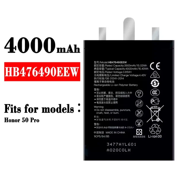 Original new battery HB476490EEW for HUAWEI Honor 50 Pro