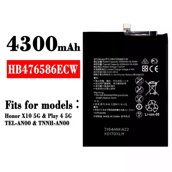 Original new battery HB476586ECW for HUAWEI Honor X10 5G / Play 4 5G