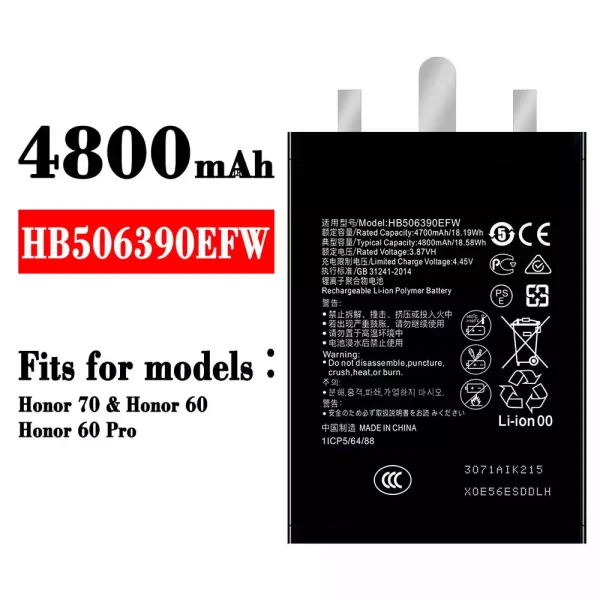 Original new battery HB506390EFW for HUAWEI Honor 70 / Honor 60 / Honor 60 Pro