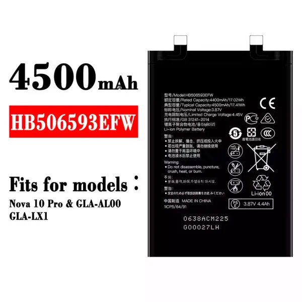 Original new battery HB506593EFW for HUAWEI Nova 10 Pro