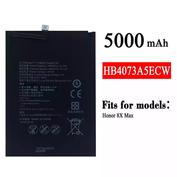 Original new battery HB4073A5ECW for HUAWEI Honor 8X Max