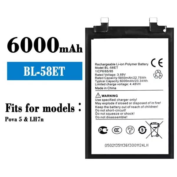 Original new battery BL-58ET for Tecno Pova 5