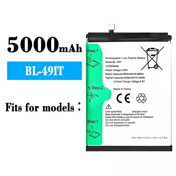 Original new battery BL-49IT for Tecno