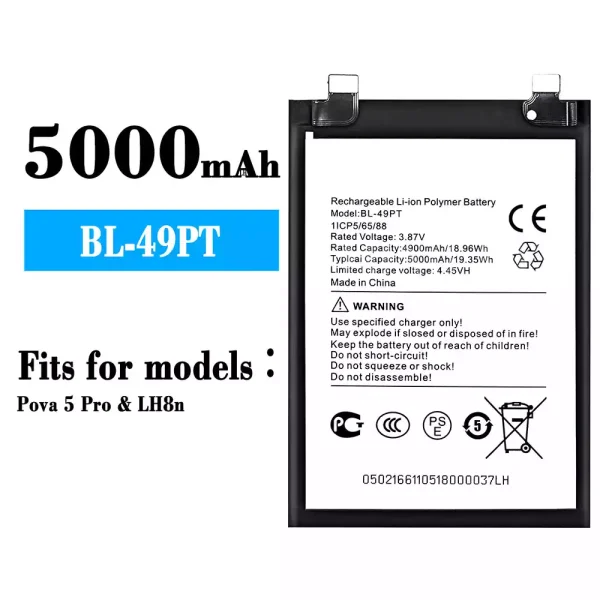Original new battery BL-49PT for Tecno Pova 5 Pro