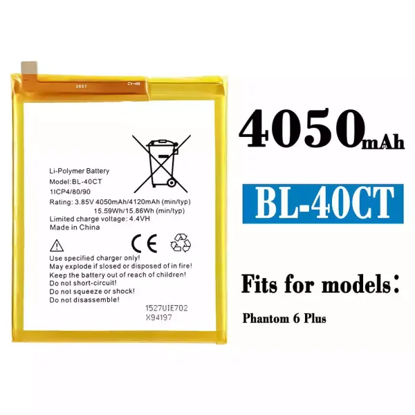 Original new battery BL-40CT for Tecno Phantom 6 Plus / 6+