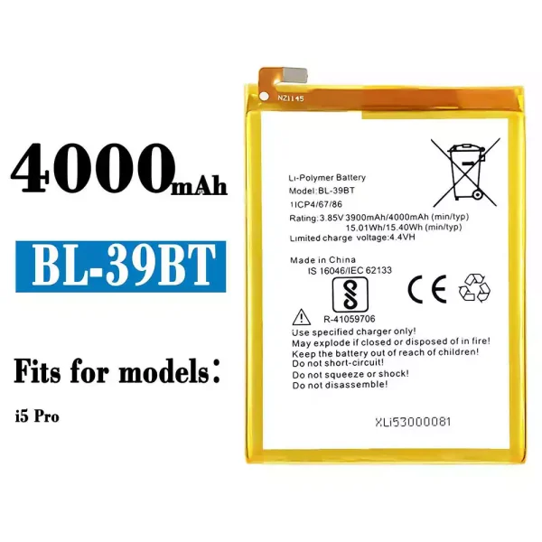 Original new battery BL-39BT for Tecno i5 Pro