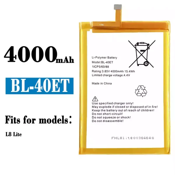 Original new battery BL-40ET for Tecno L8 lite