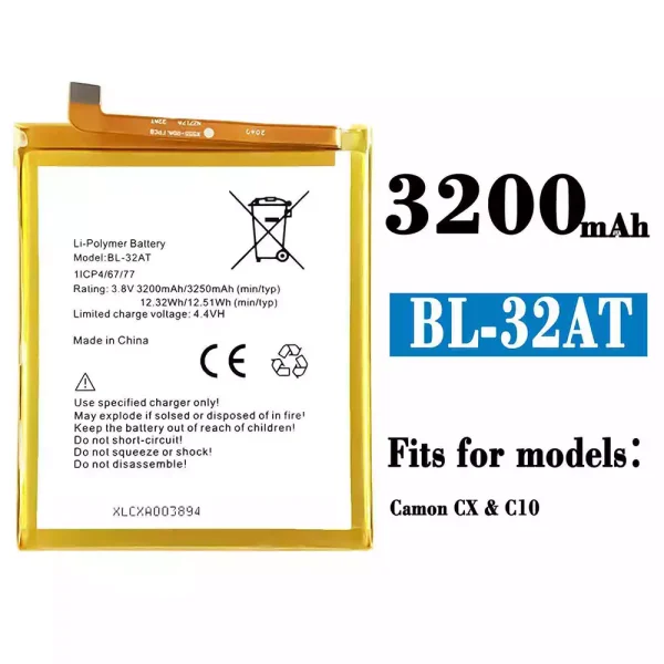 Original new battery BL-32AT for Tecno Camon CX / CX1 / C10