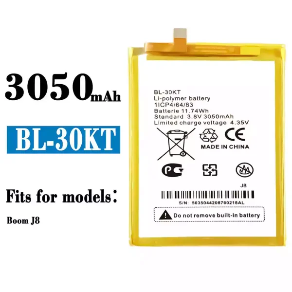Original new battery BL-30KT for Tecno Boom J8