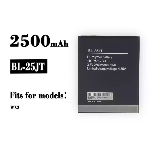 Original new battery BL-25JT for Tecno WX3