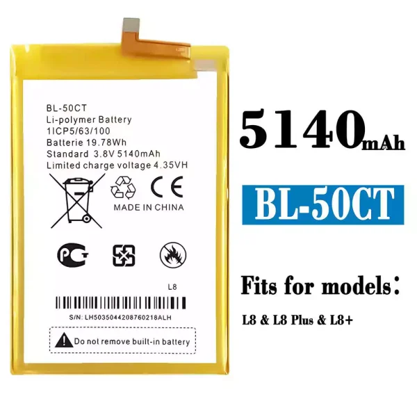 Original new battery BL-50CT for Tecno L8 / L8+ / L8 Plus