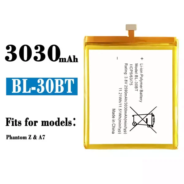 Original new battery BL-30BT for Tecno Phantom Z / A7