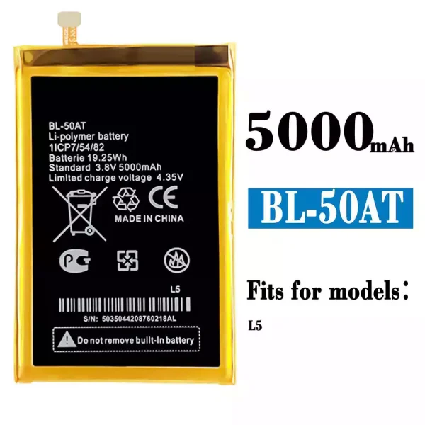Original new battery BL-50AT for Tecno L5