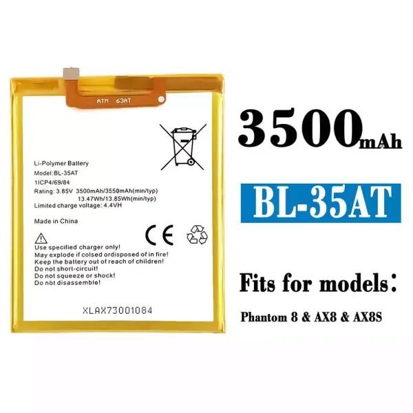 Original new battery BL-35AT for Tecno Phantom 8 / AX8 / AX7 / AX8S