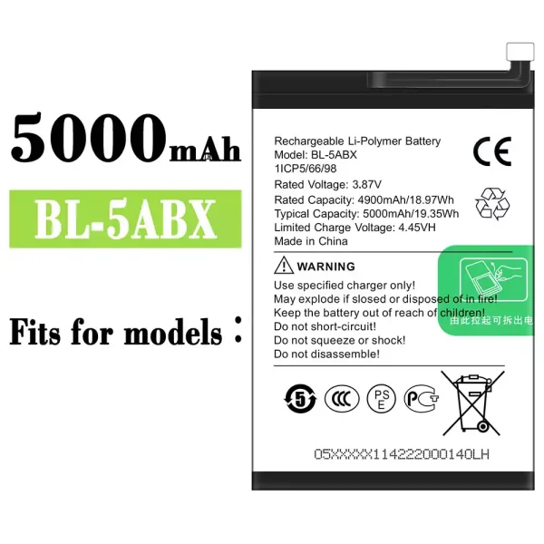 Original new battery BL-5ABX for Infinix