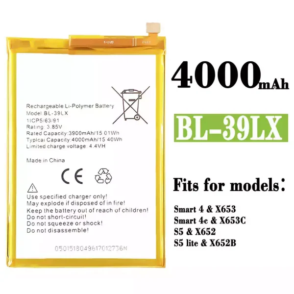 Original new battery BL-39LX for Infinix Smart 4 / Smart 4c  / S5 / S5 lite