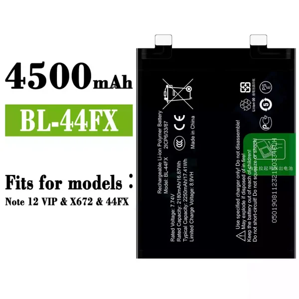 Original new battery BL-44FX for Infinix Note 12 VIP