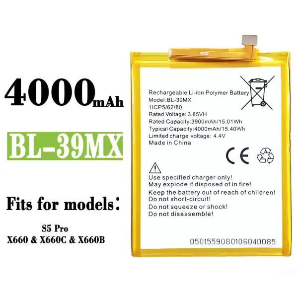 Original new battery BL-39MX for Infinix S5 Pro