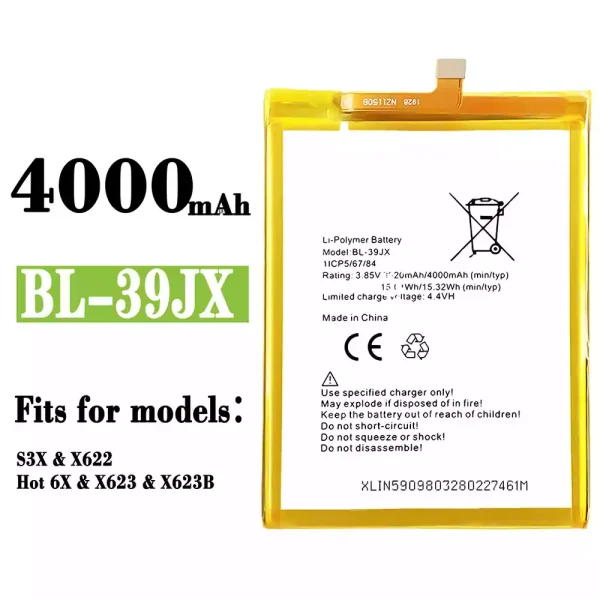 Original new battery BL-39JX for Infinix Hot 6X
