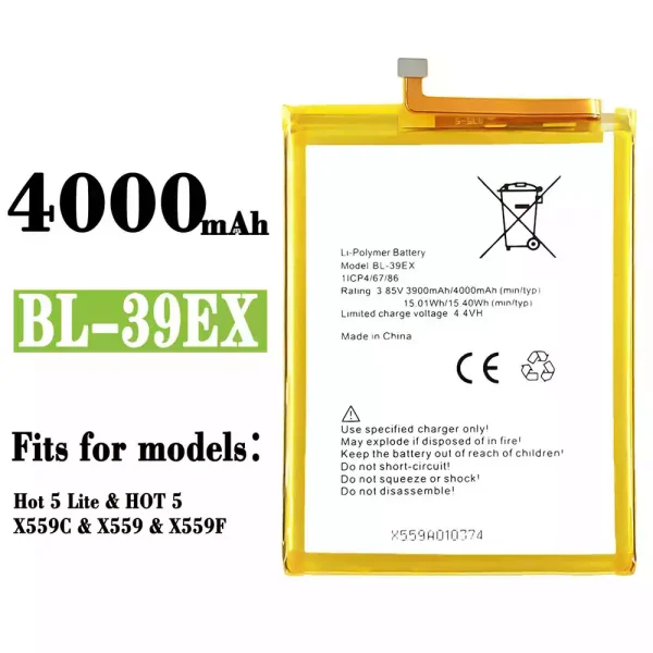Original new battery BL-39EX for Infinix Hot 5 Lite / Hot 5