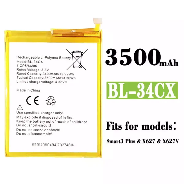 Original new battery BL-34CX for Infinix Smart 3 Plus