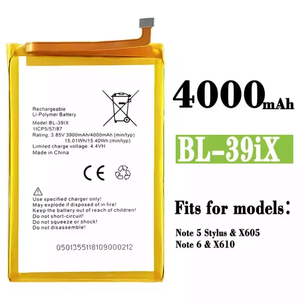 Original new battery BL-39iX for Infinix Note 5 Pro / Note 6 / Note 5 Stylus