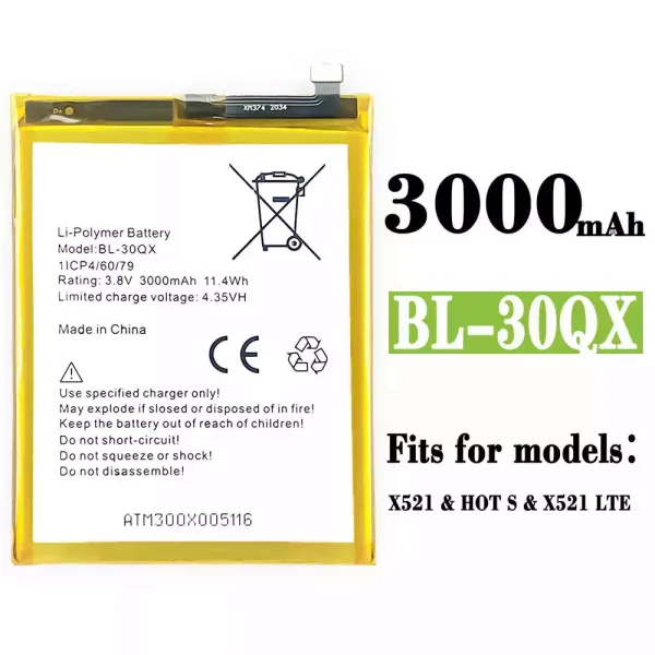 Original new battery BL-30QX for Infinix HOT S