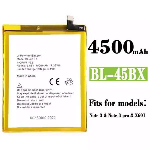 Original new battery BL-45BX for Infinix Note 3 / Note 3 PRO