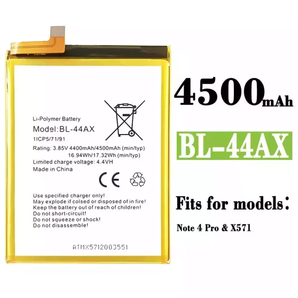 Original new battery BL-44AX for Infinix Note 4 Pro