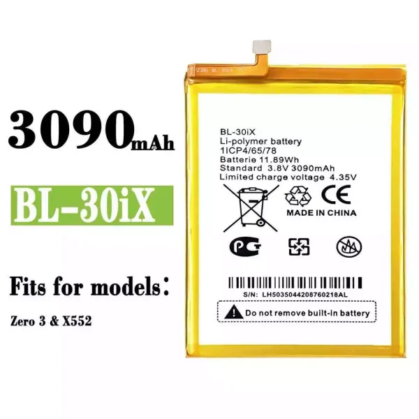 Original new battery BL-30ix for Infinix Zero 3