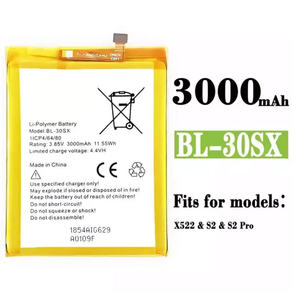 Original new battery BL-30SX for Infinix S2 / S2 Pro