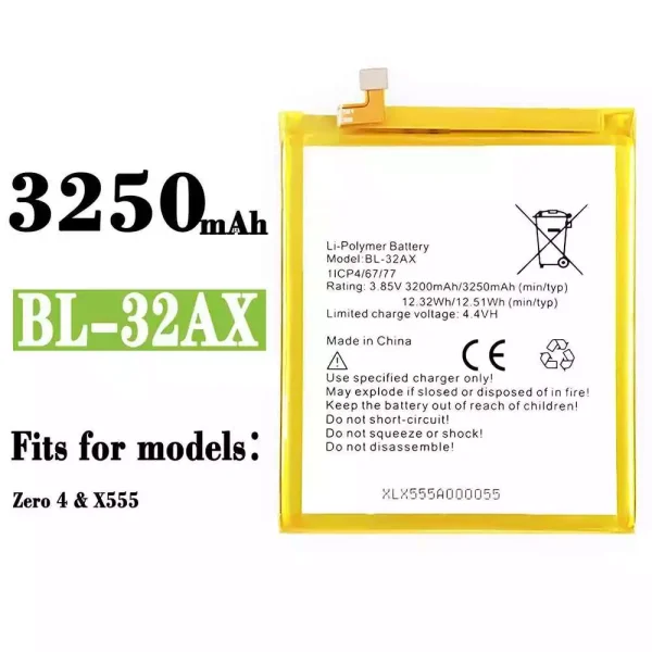 Original new battery BL-32AX for Infinix Zero 4