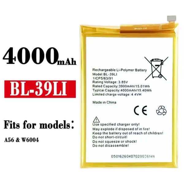Original new battery BL-39Li for ITEL A56